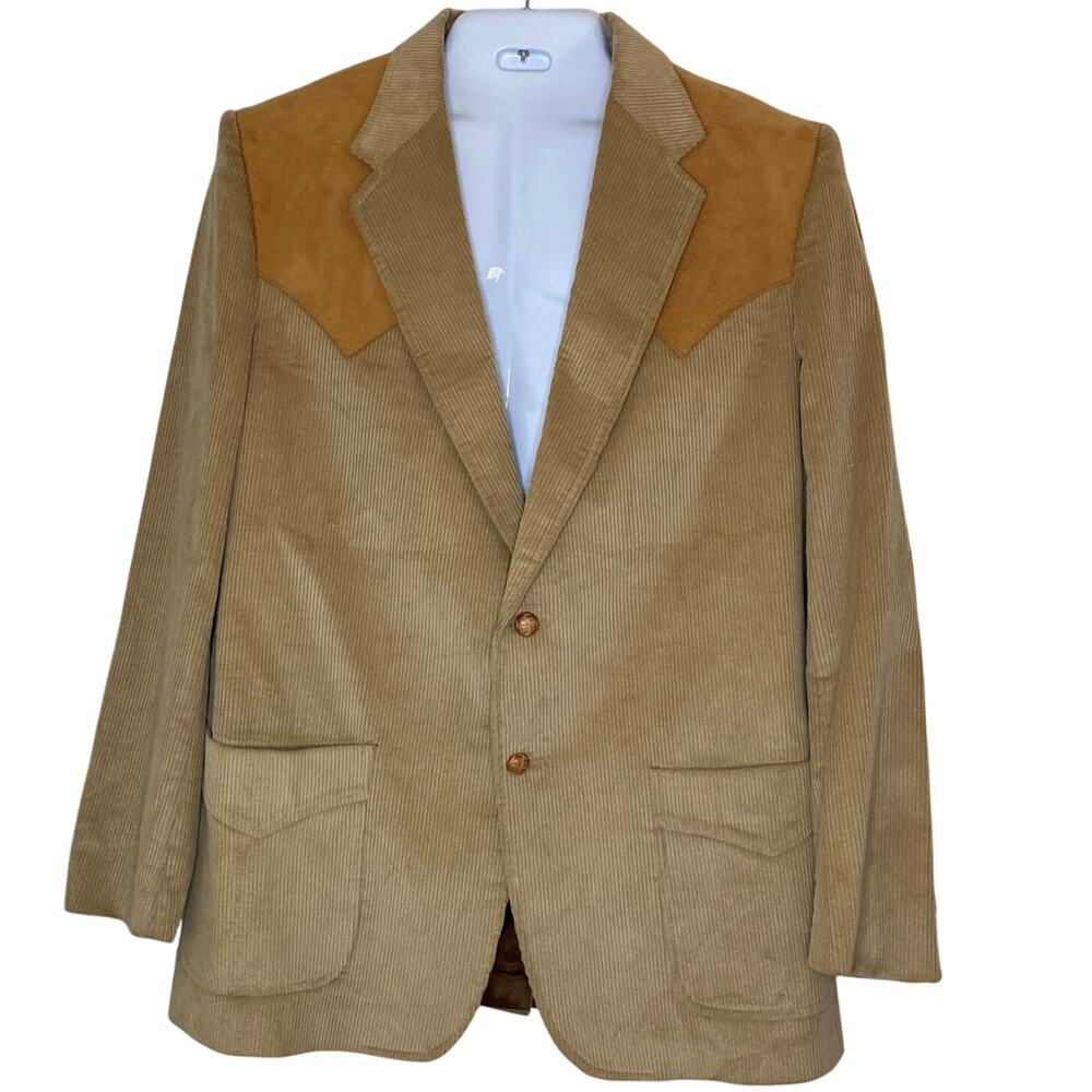 Vintage 80s Brad‎ Whitney Colorado Mens Corduroy Western Blazer Rockabilly 44